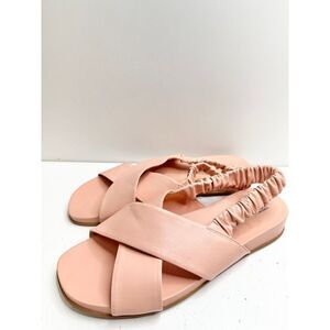 Nordstrom Rack Sandals Womens Size 11 Pink Crisscross Slingback Flats